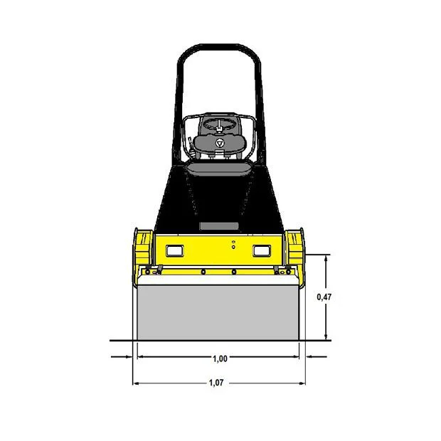 Segundo diagrama de rodillo compactador Bomag de 100 cm