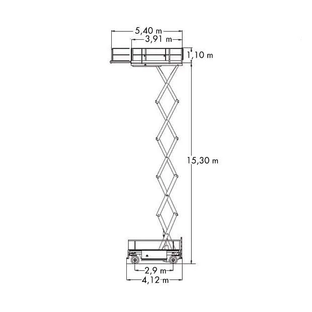 Alquiler Tijera eléctrica – 17 m JLG Liftlux 153-12 , diagrama 2