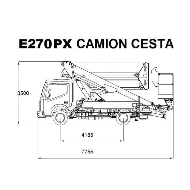 Diagrama 1 Plataforma sobre camión – 27 m Movex E270PX