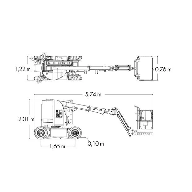 Diagrama 2 Brazo articulado eléctrico – 11 m JLG E300 AJP
