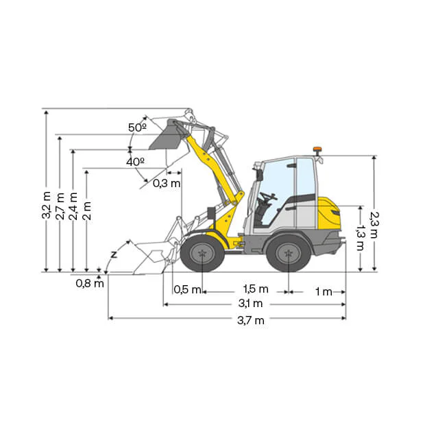 Diagrama Pala cargadora 2000 kgs eléctrica