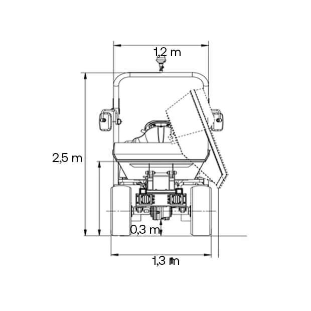 Diagrama Dumper 1500 kgs con tolva elevable eléctrico
