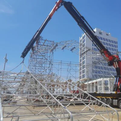 montaje escenario keder badalona