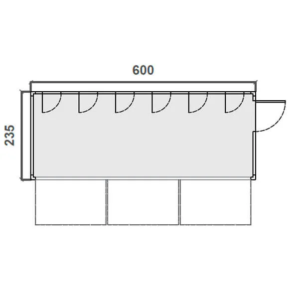 Caseta prefabricada de doble uso para eventos Diagrama