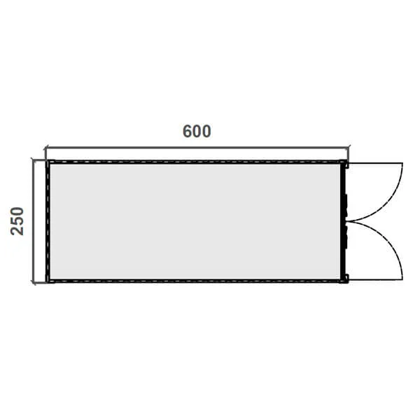 Contenedor blindado – 2,50 m x 6,00 m Diagrama
