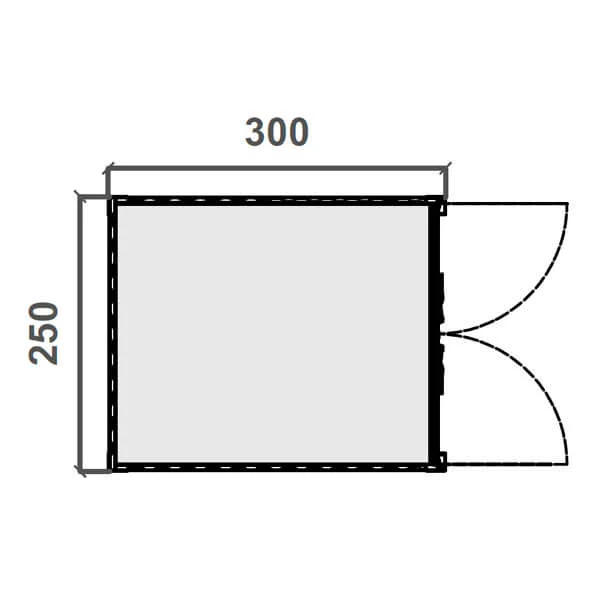 Contenedor blindado – 2,50 m x 3,00 m Diagrama