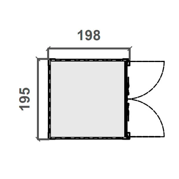 Contenedor blindado – 1,98 m x 1,95 m Diagrama