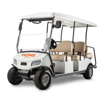 Buggy eléctrico de 6 plazas para transporte de personas en eventos.