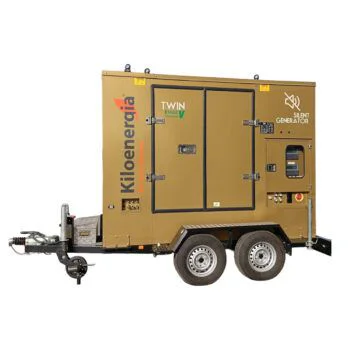 rupo electrógeno Twin 2x60 kVA super insonorizado en alquiler para eventos e industria.